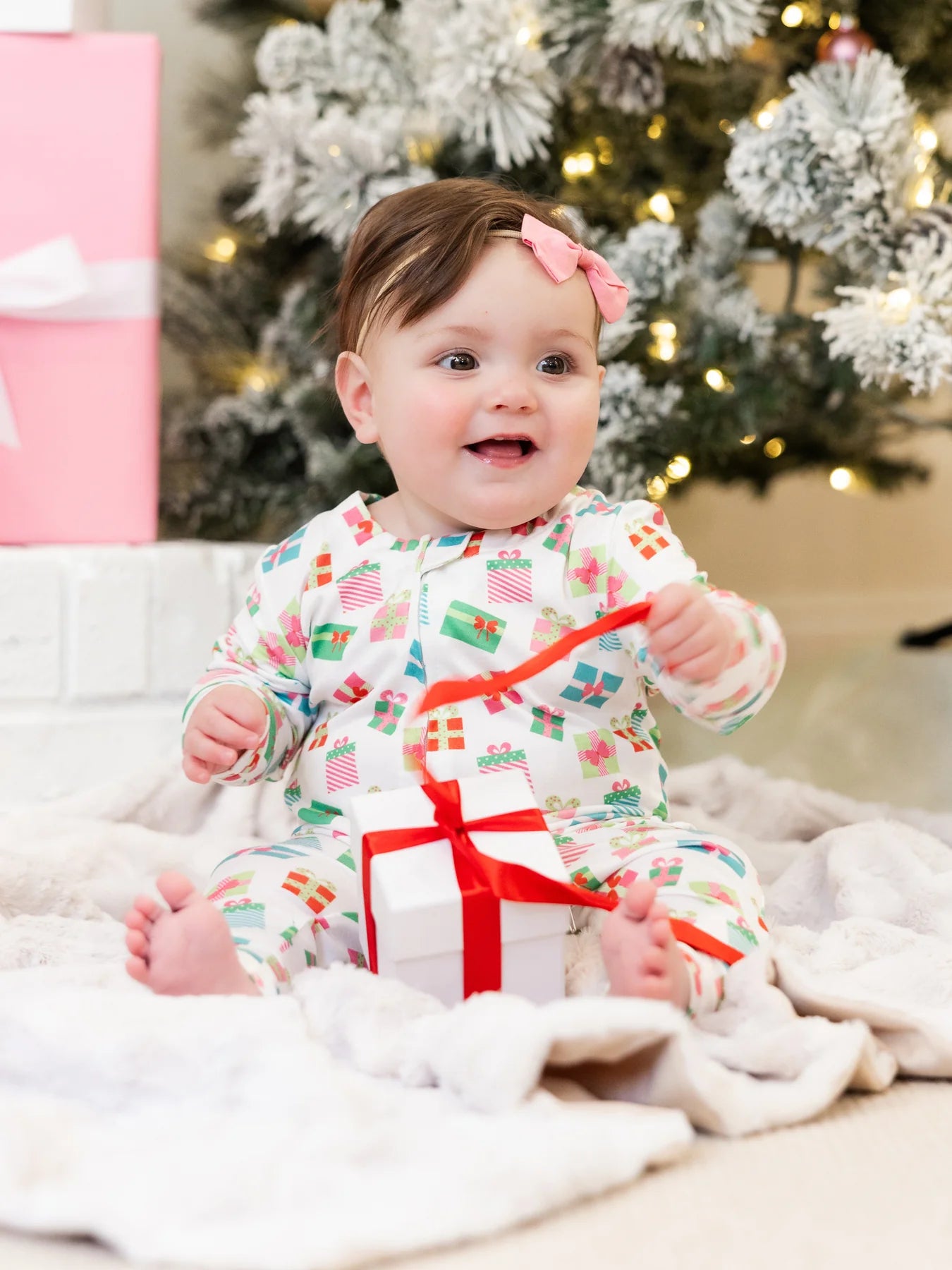 Mary Square Under The Tree Baby Zip Pjs