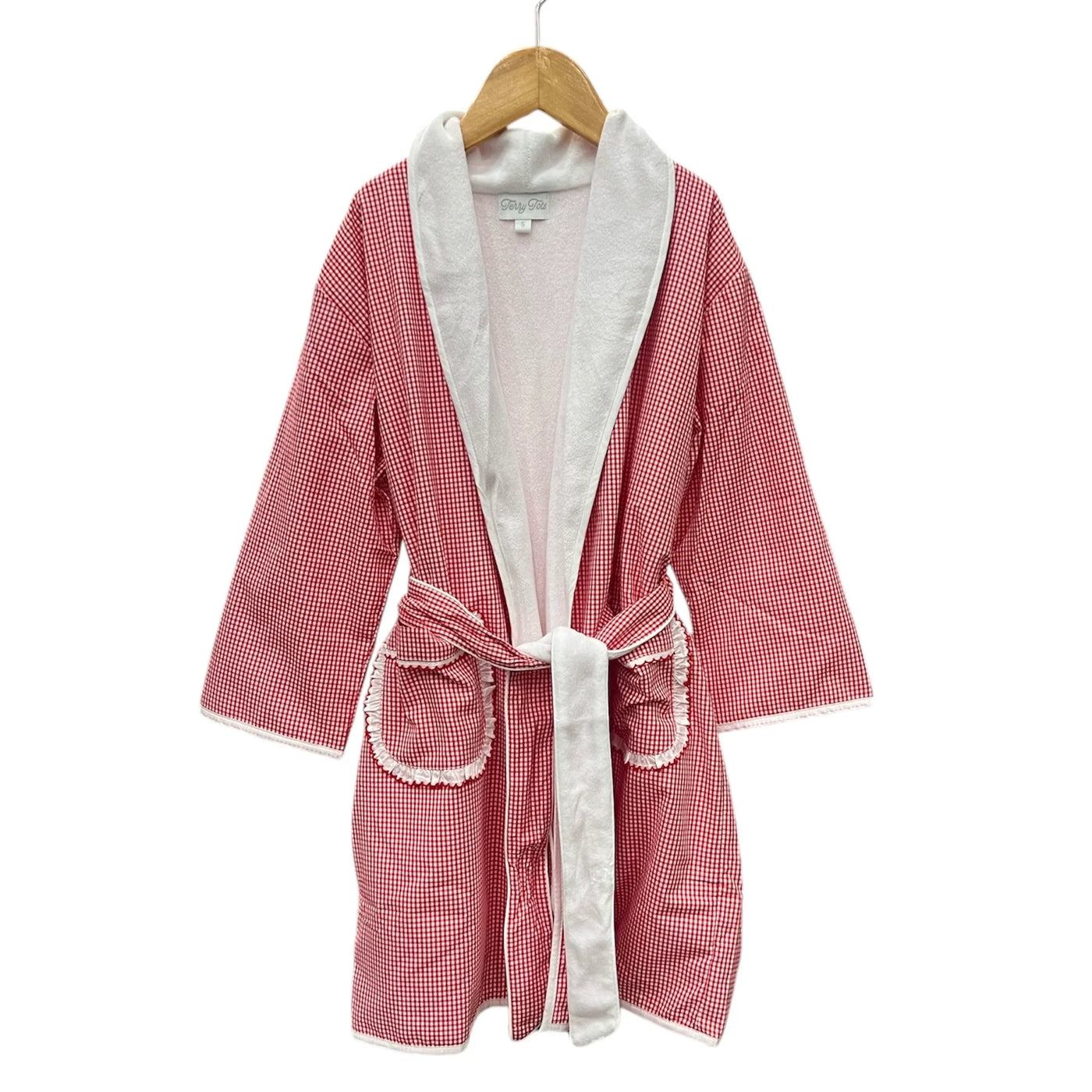 Terry Tots Girl Red Gingham Bathrobe