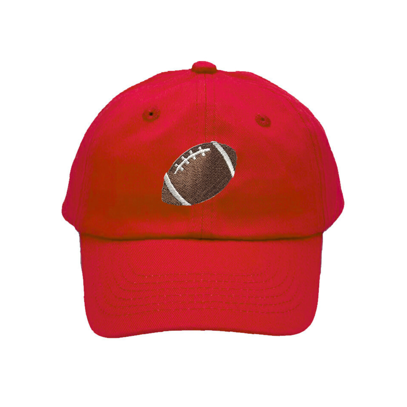 Red Football Youth Baseball Hat