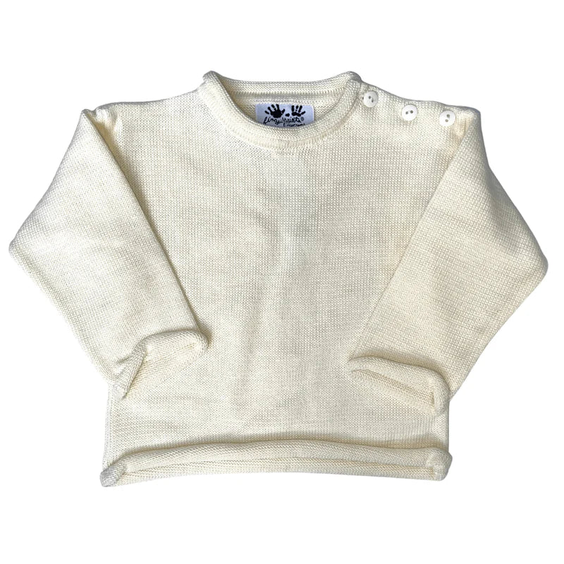 Fingerprints Rollneck Button Neck Sweater *