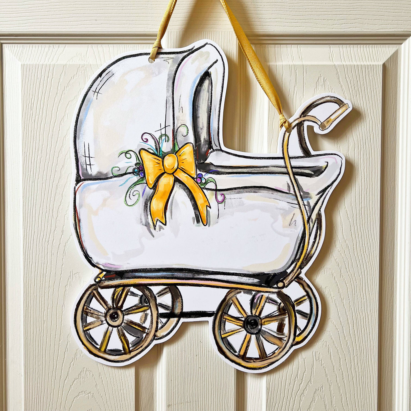 Baby Carriage Door Hanger - Pink