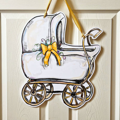 Baby Carriage Door Hanger - Pink