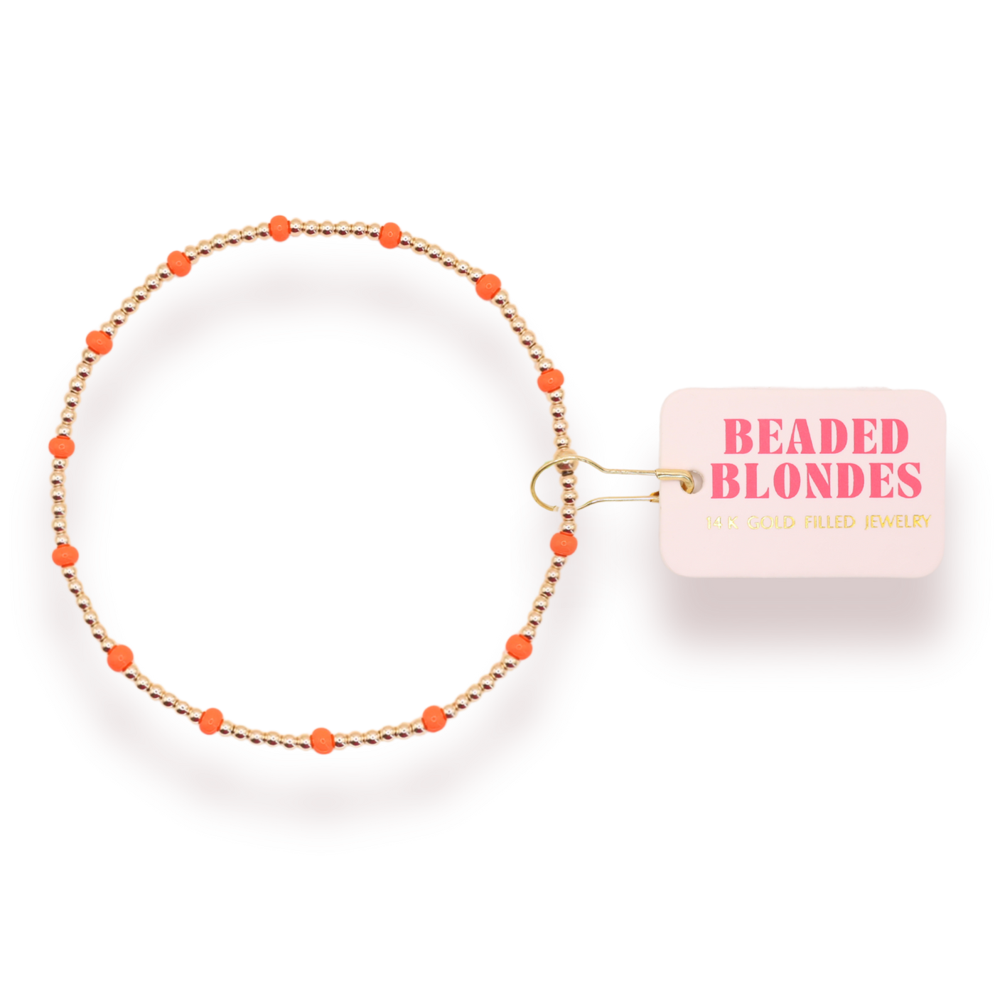Orange Dainty Poppi Bracelet - Gold Standard 6.75 inch