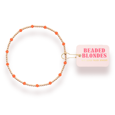 Orange Dainty Poppi Bracelet - Gold Standard 6.75 inch
