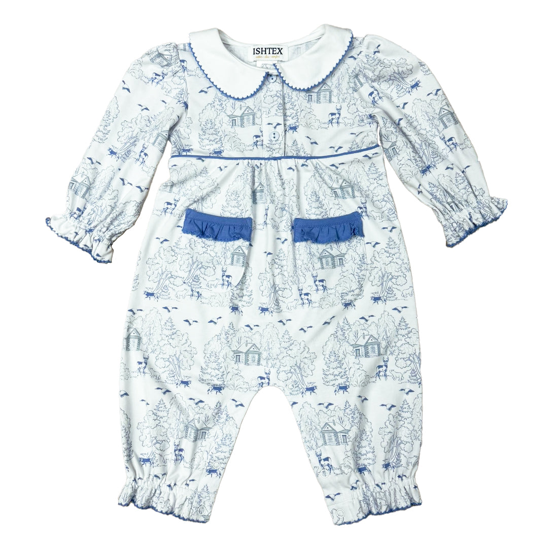 Log Cabin Girl's Romper
