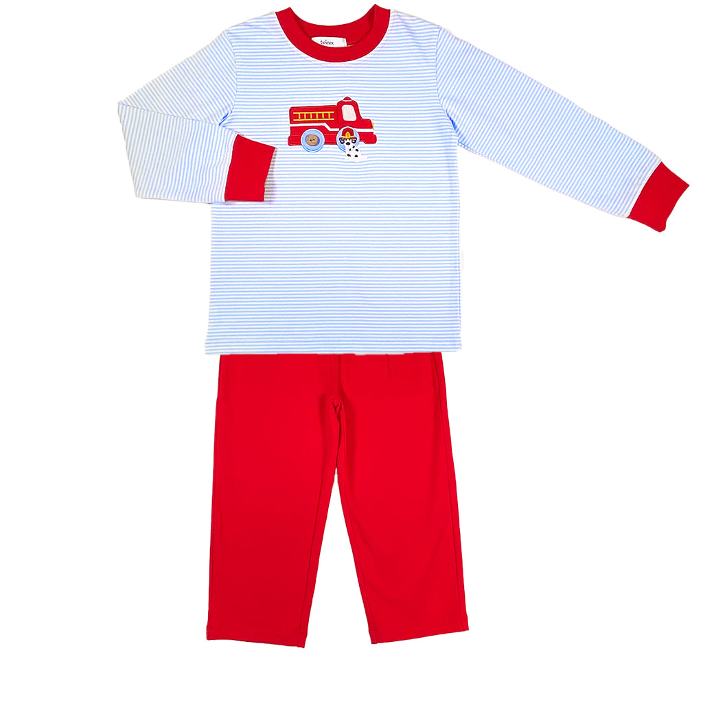 Fire Engine Boy's Pant Set