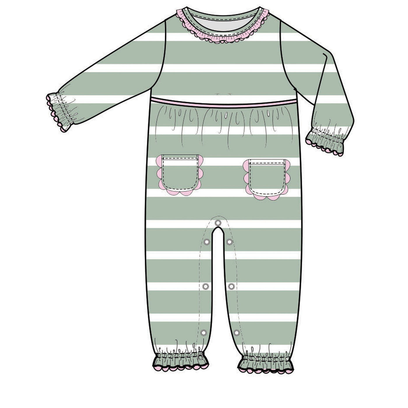 Sage Girl's Romper