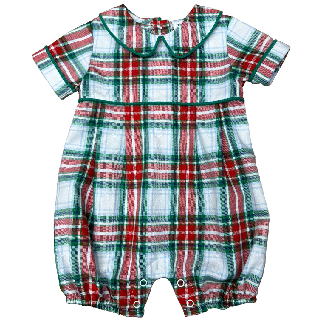 Red/Green Plaid Boy Romper