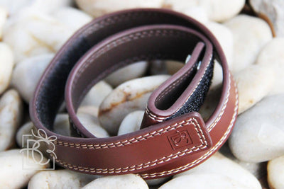 Solid Leather Belt with Hook and Loop: Brown