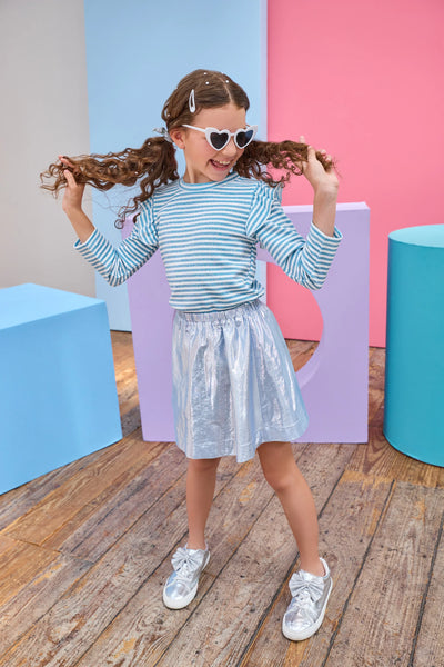 Circle Skort  - Icicle Metallic