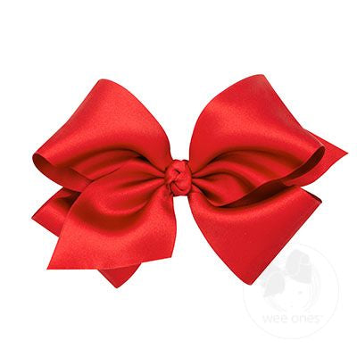 King French Satin Bow - Ruby