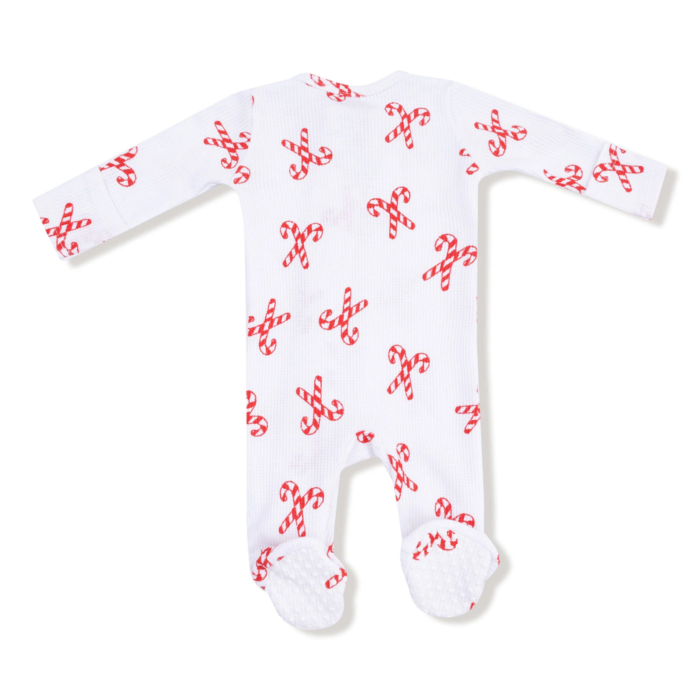 2 Way Zipper Footie - Candy Canes