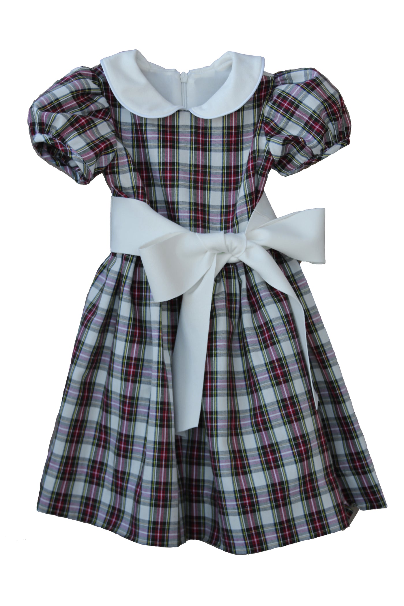 Susanne Lively Ivory Plaid Puff Dress