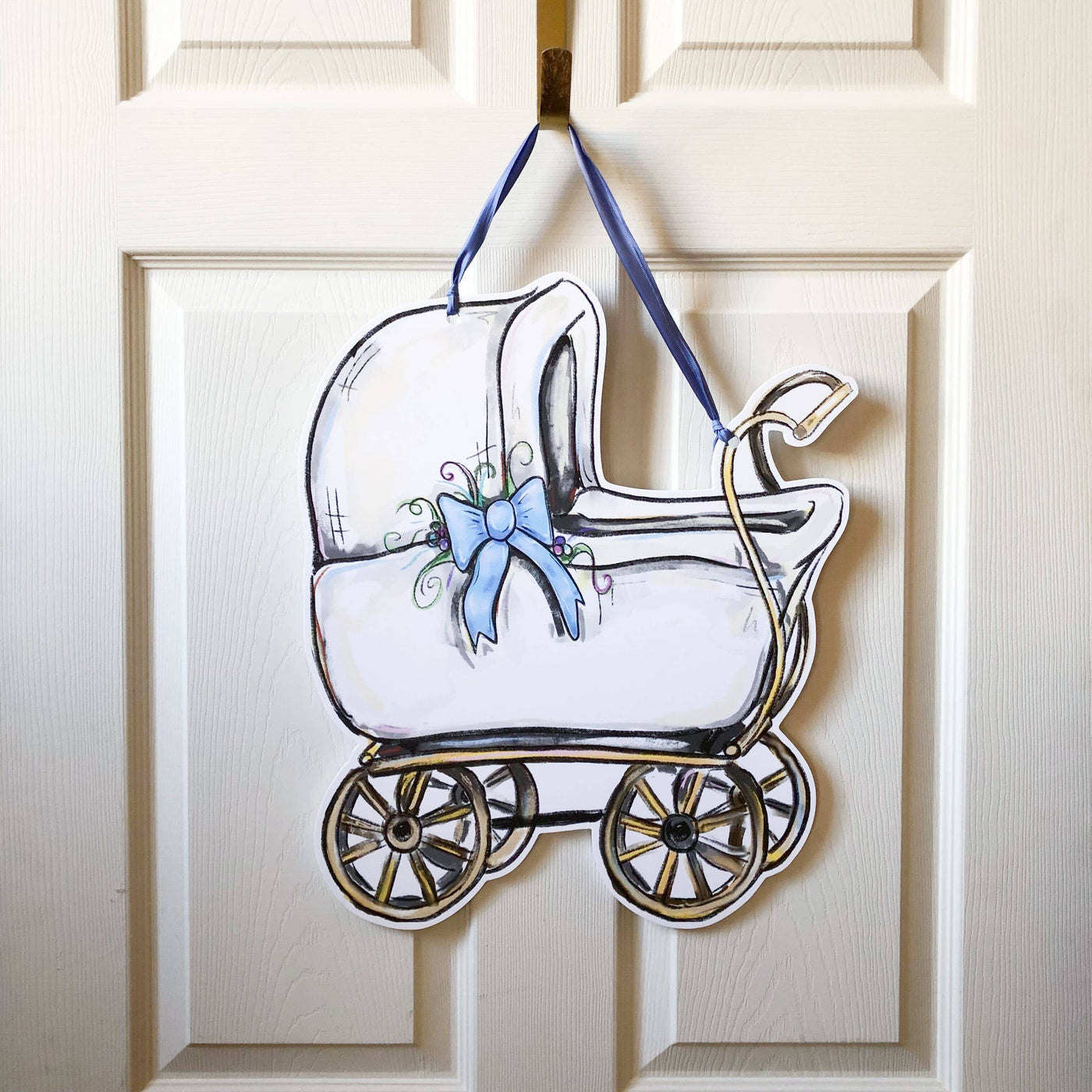 Baby Carriage Door Hanger - Pink