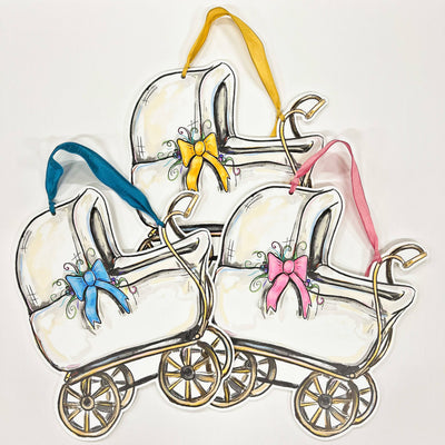 Baby Carriage Door Hanger - Pink