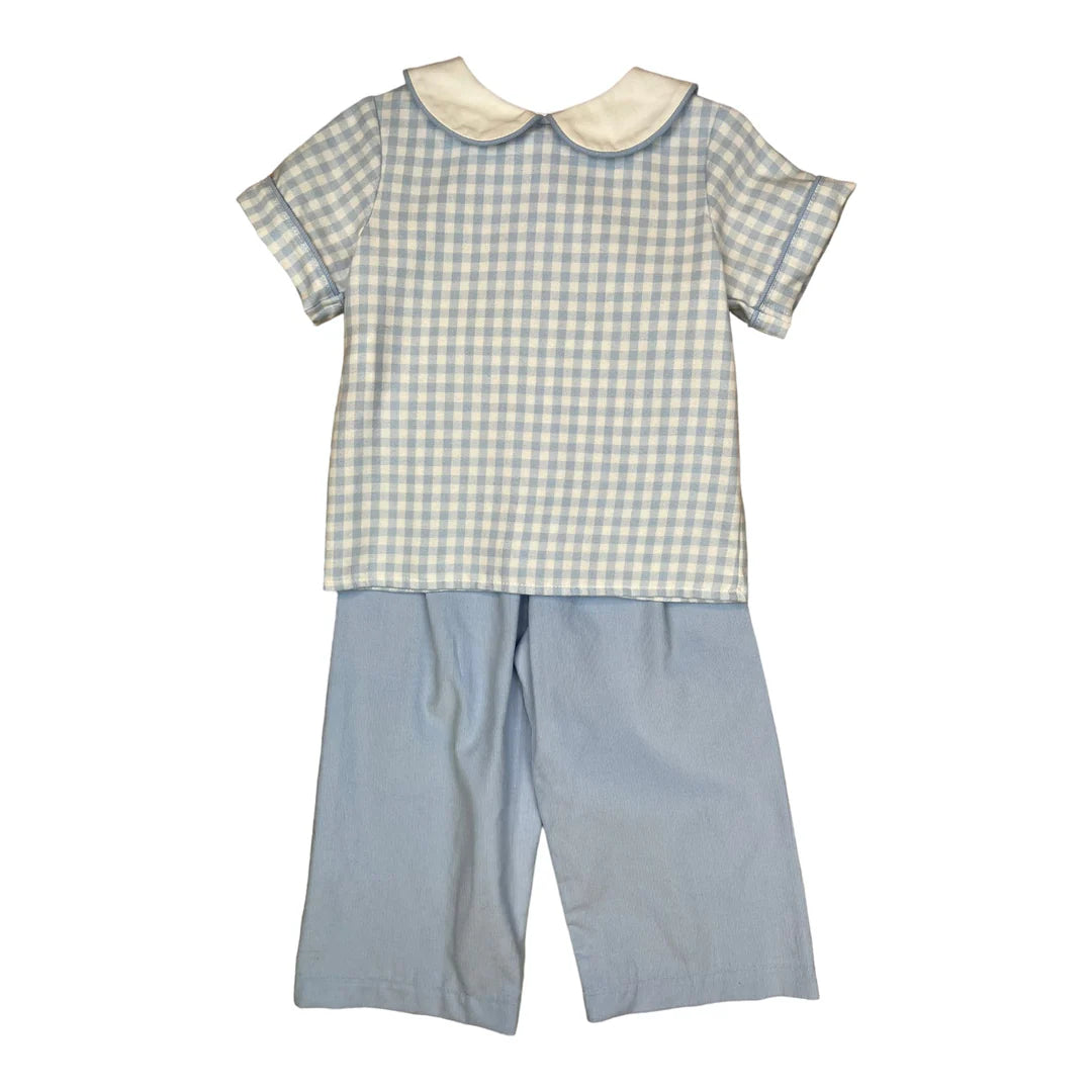 Anvy Bob Blue Flannel Check Pant Set