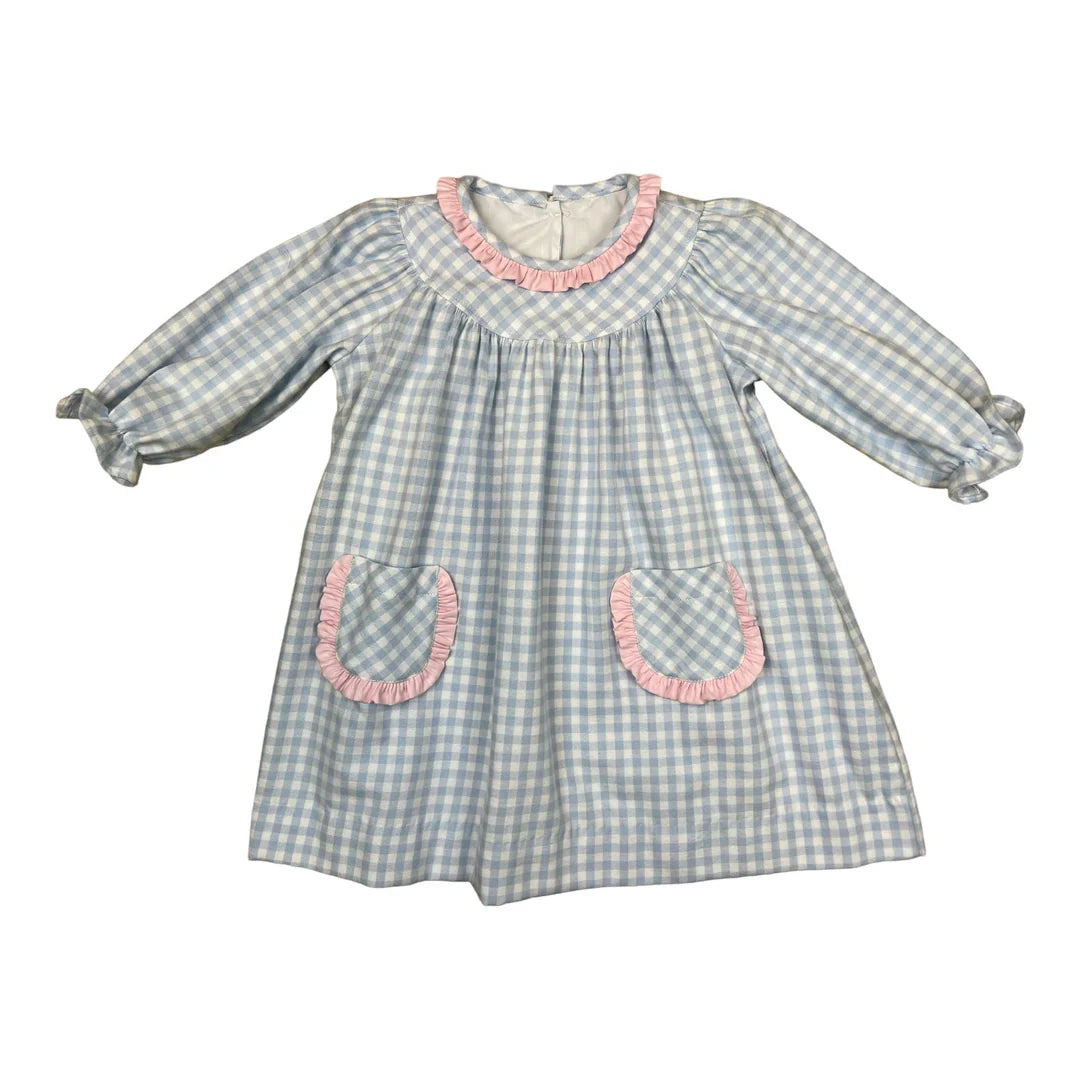 Anvy Blue Flannel Check Dress