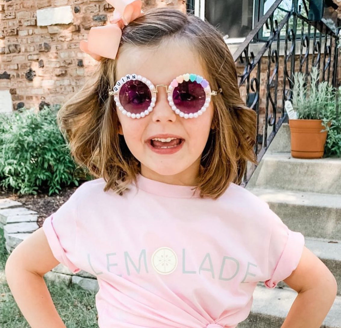 Personalized Pink Heart Sunglasses