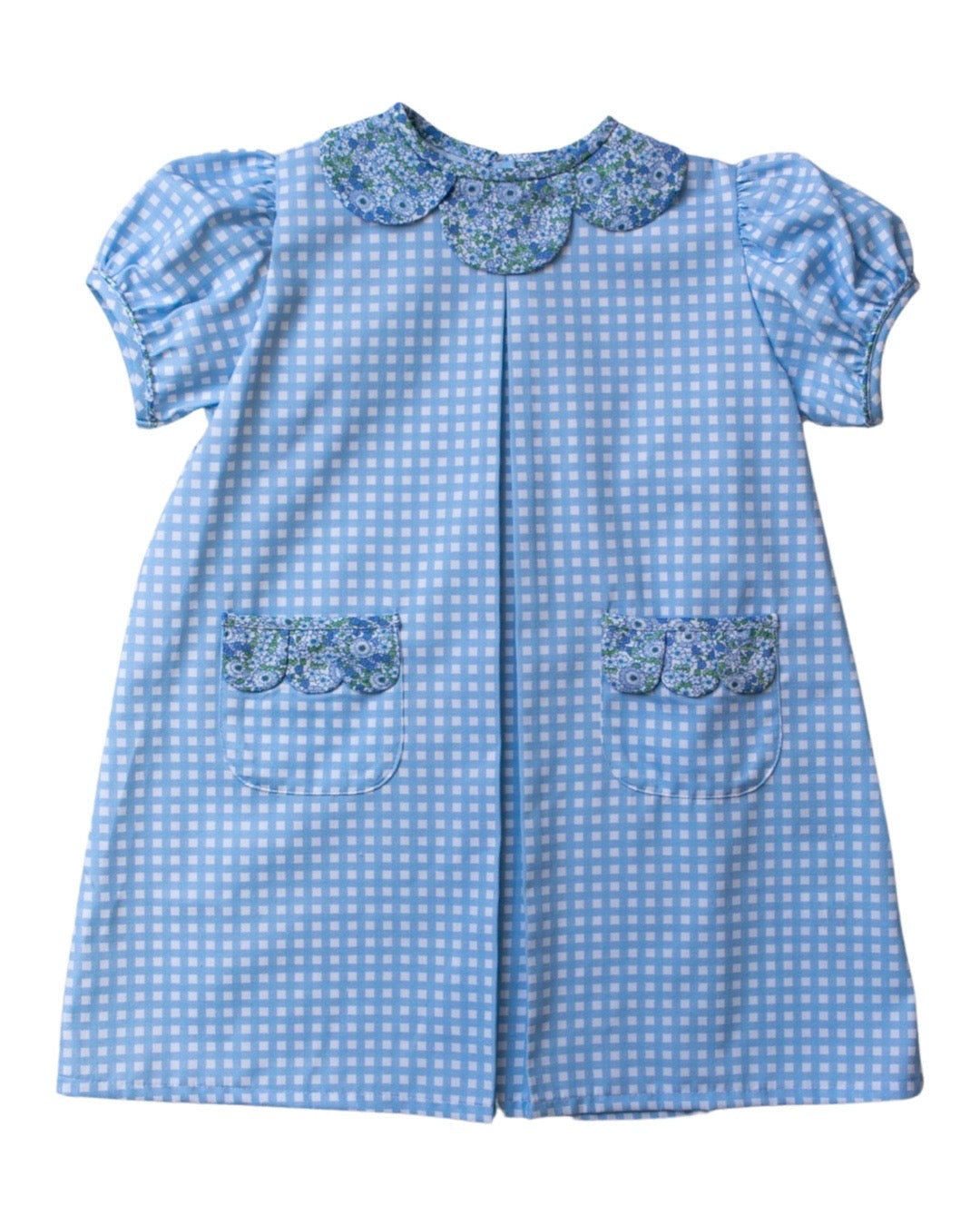 Blair Dress Periwinkl Gingham w/ Sullivan Floral