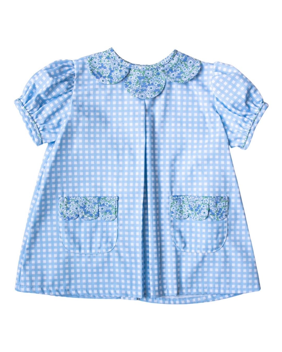 Blair Blouse Periwinkle Gingham w/ Sullivan Floral