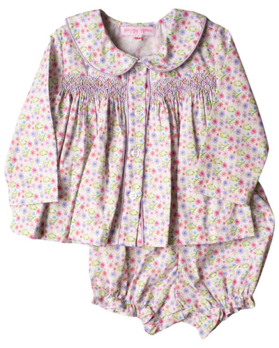 L/S Smock Bloomer Set Botanical Floral