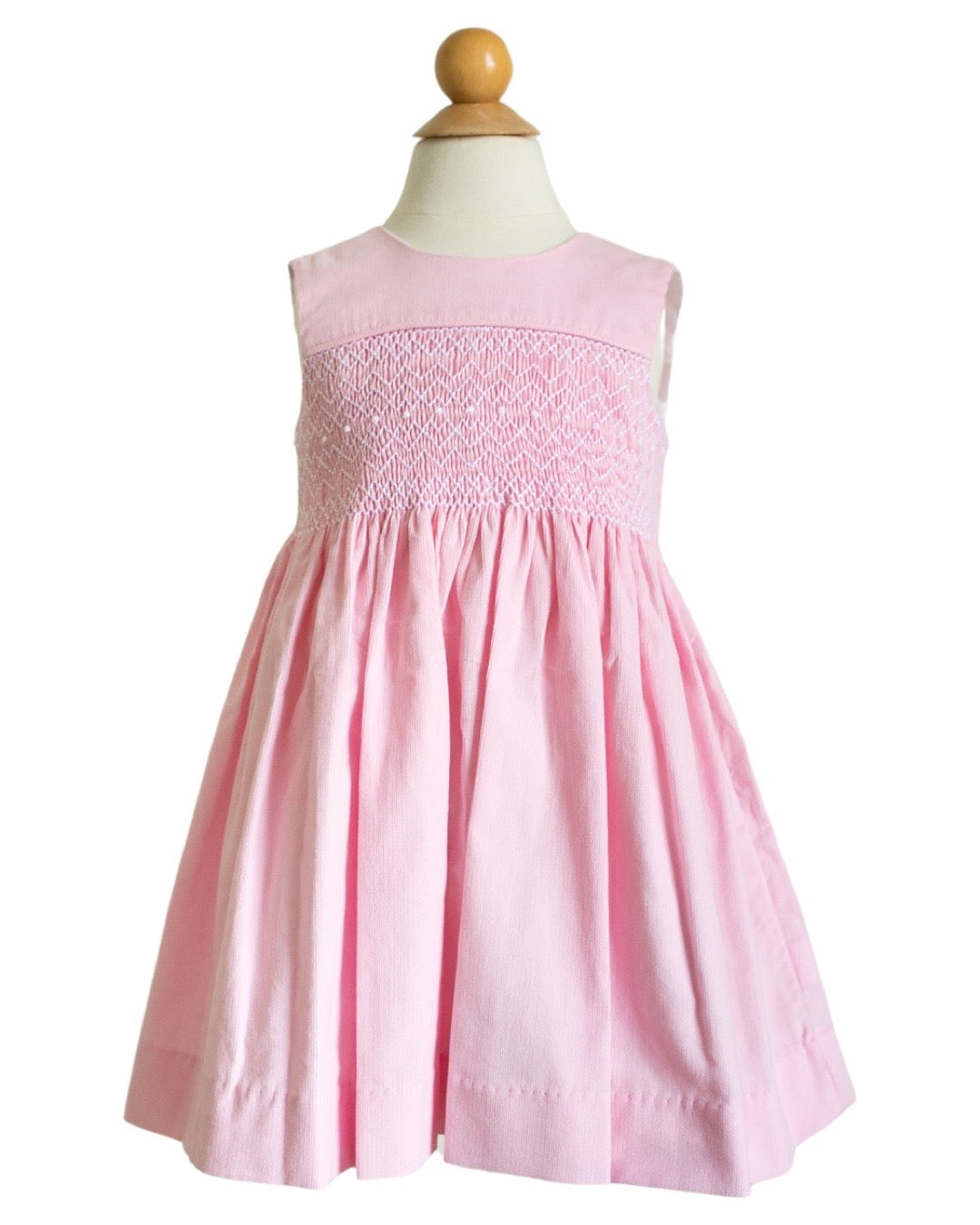 Smock Cross Back Jumper Powder Pink Cord