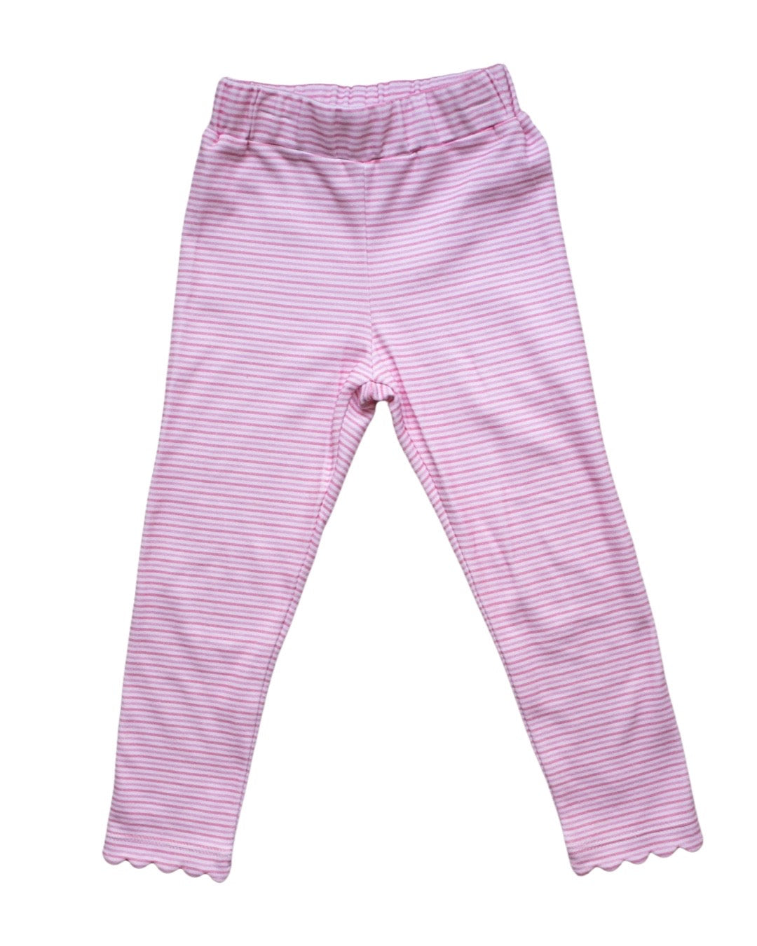 Scallop Legging Powder Pink Candy Stripe