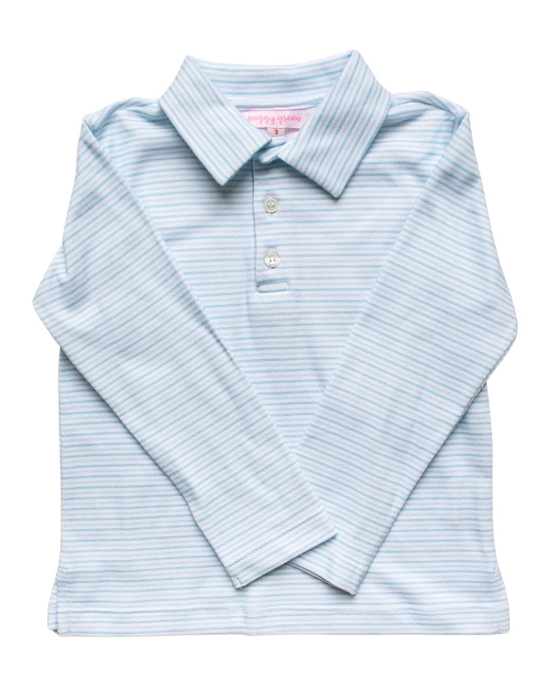 L/S Polo Winter Blue Candy Stripe