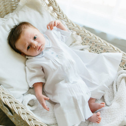 Boy Train EMB Folded Daygown