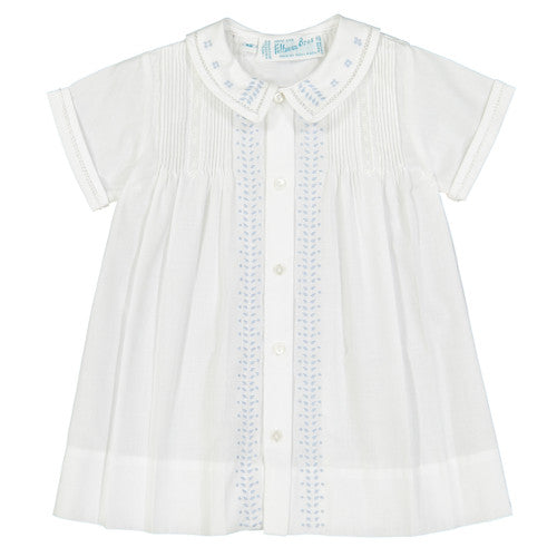 Boy Leaf Daygown - White