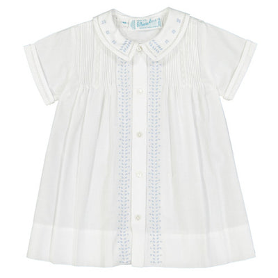 Boy Leaf Daygown - White