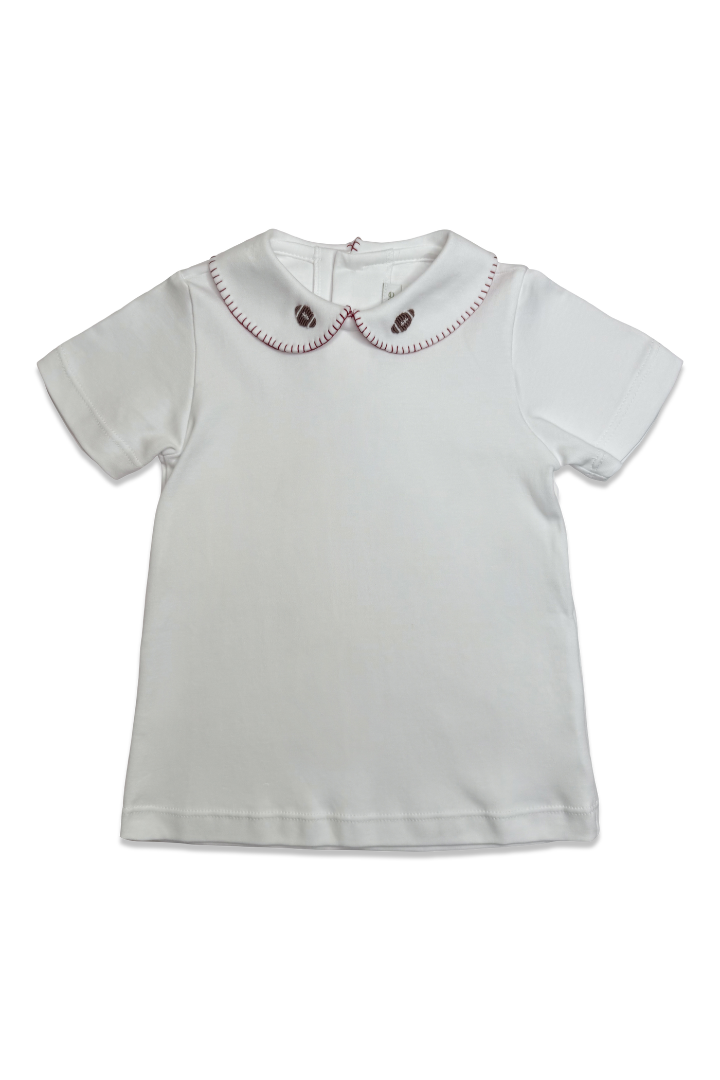 S/S Peter Pan Tee - Crimson & White