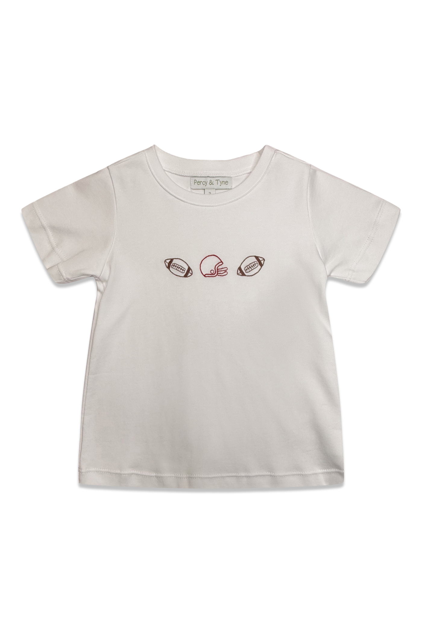 Embroidered Tee - Crimson & White