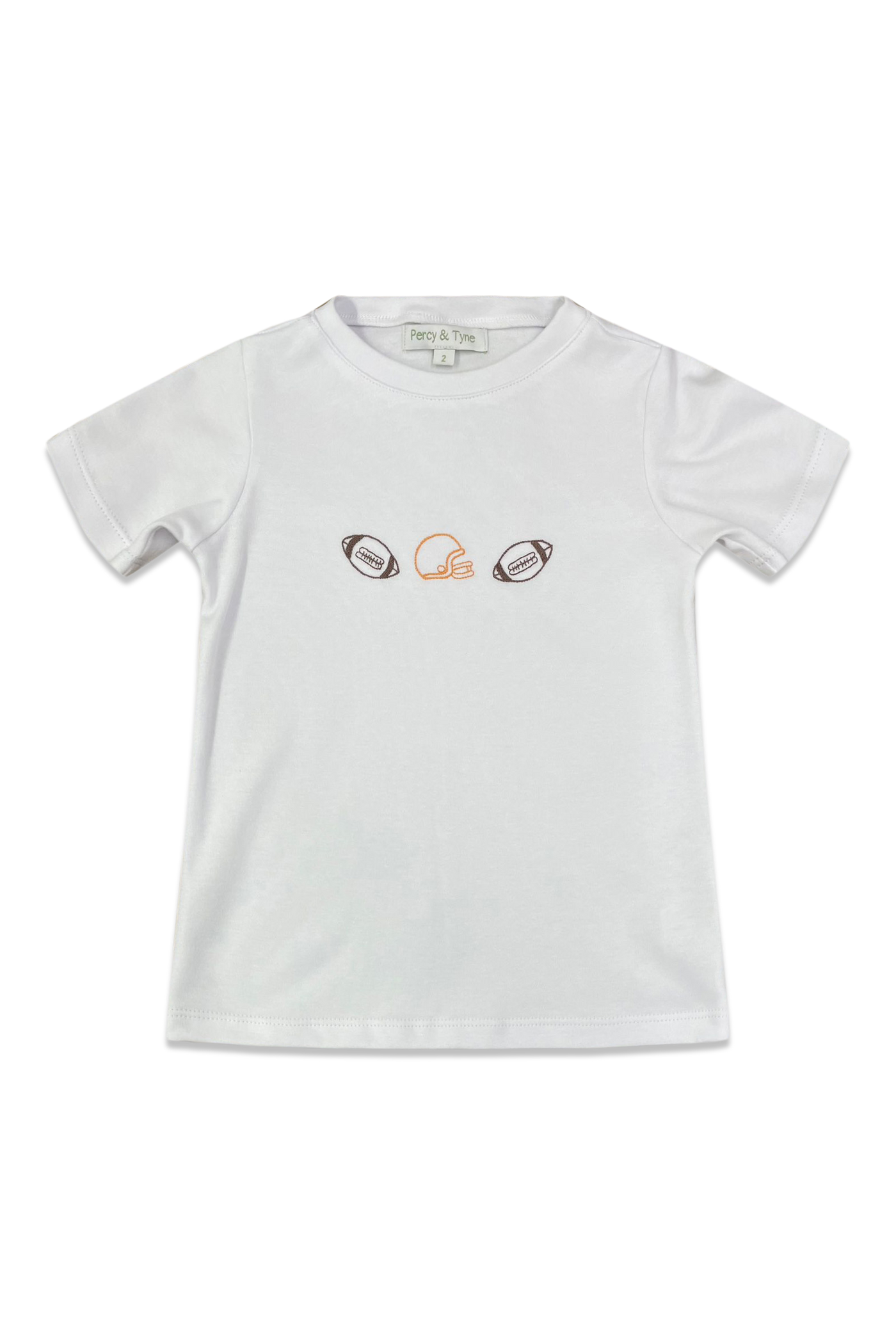 Embroidered Tee - Orange Foorball