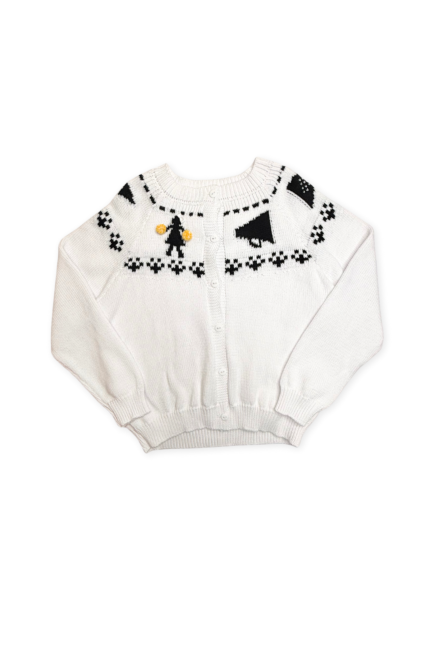 Girls Fair Isle Sweater - Black & Gold