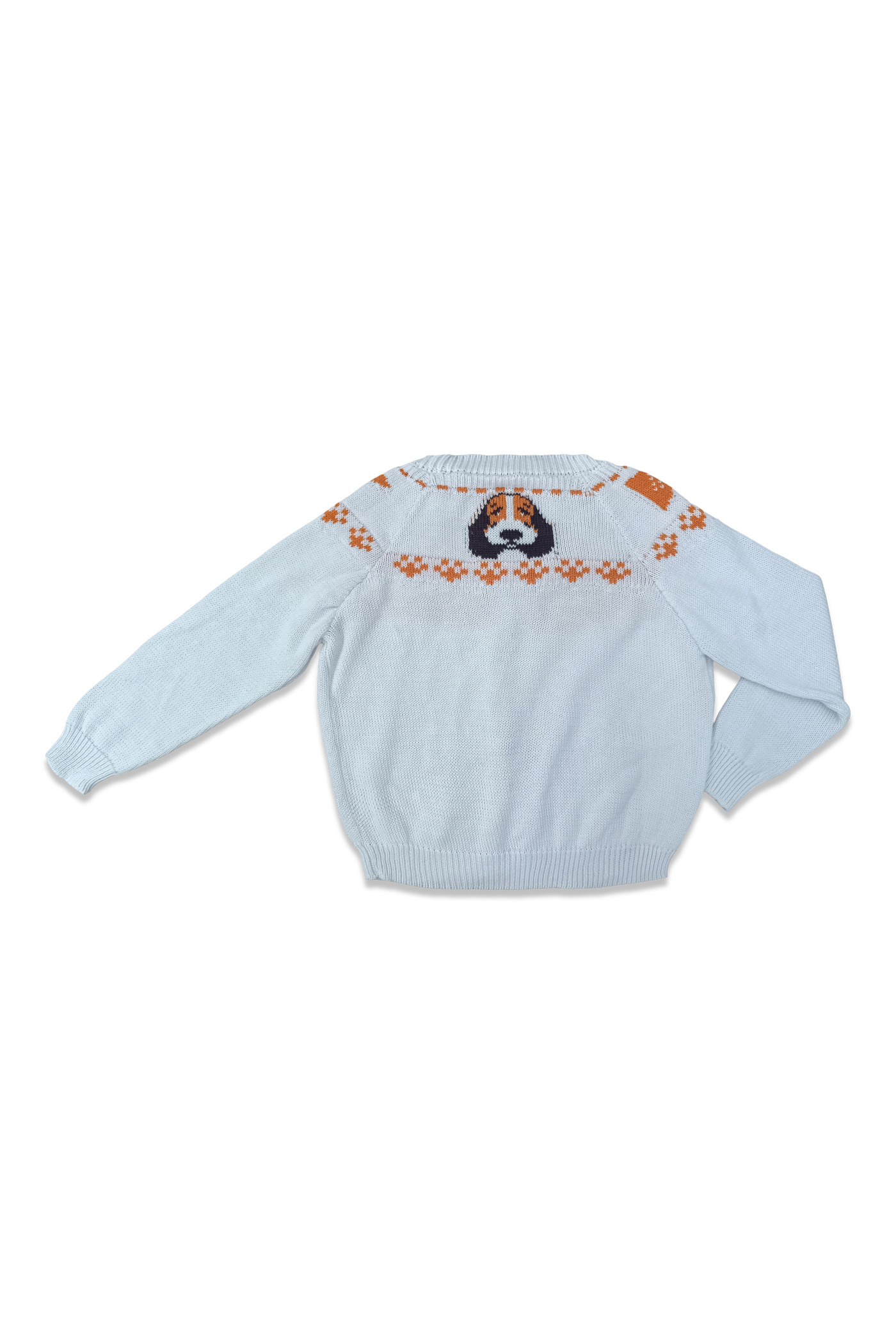 Girls Fair Isle Sweater - Orange & White
