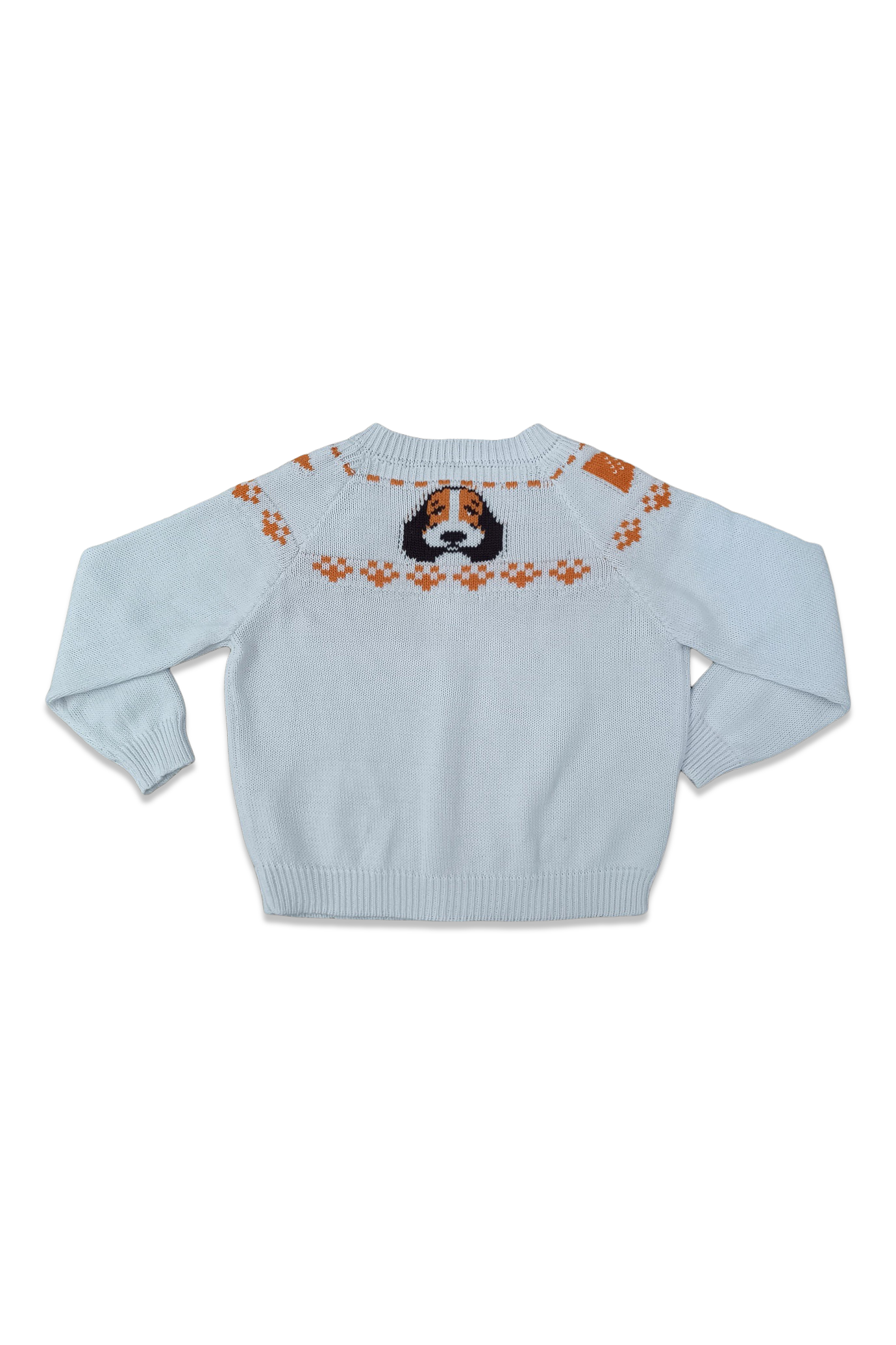 Boys Fair Isle Sweater - Orange & White