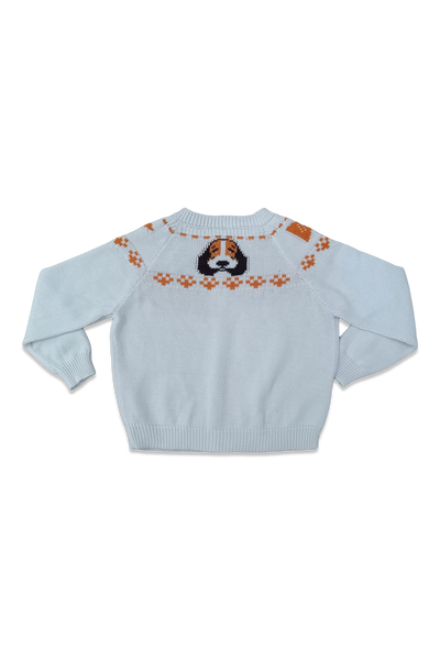 Boys Fair Isle Sweater - Orange & White