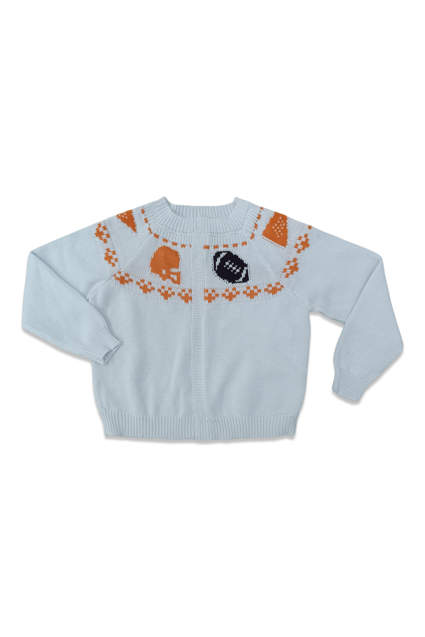 Boys Fair Isle Sweater - Orange & White