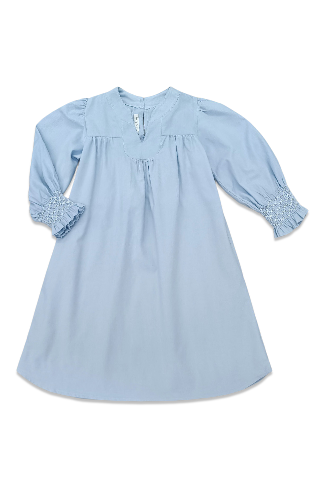 L/S Evy Dress - Blue Corduroy
