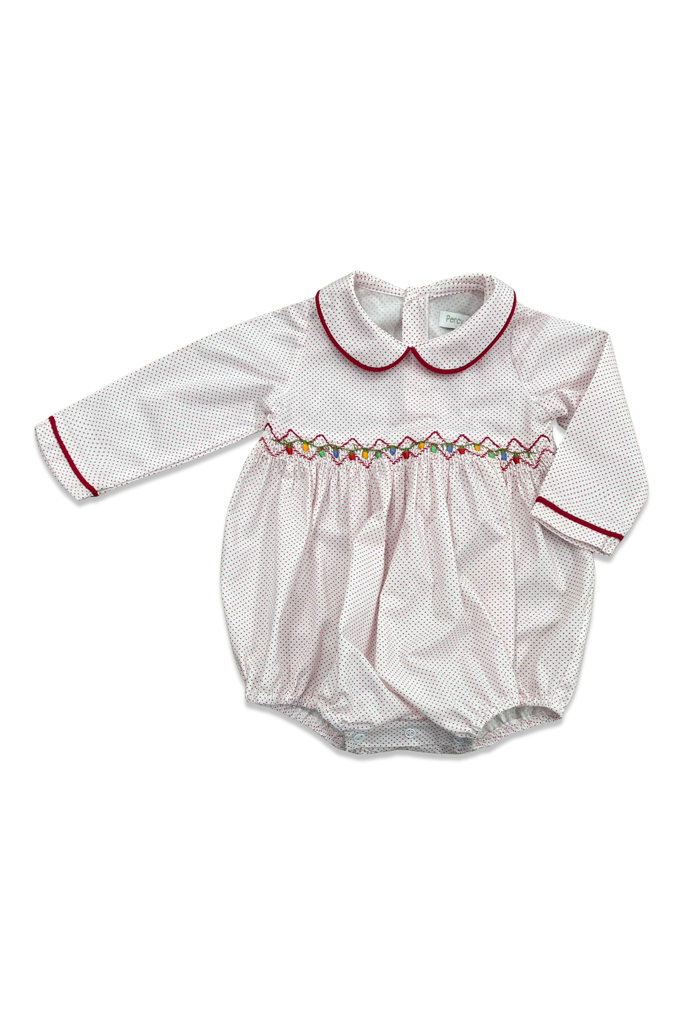 L/S Smocked Duncan Bubble - Christmas Lights