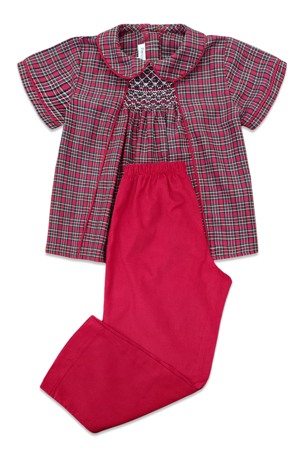 Graham Pant Set - Holiday Plaid & Red Corduroy