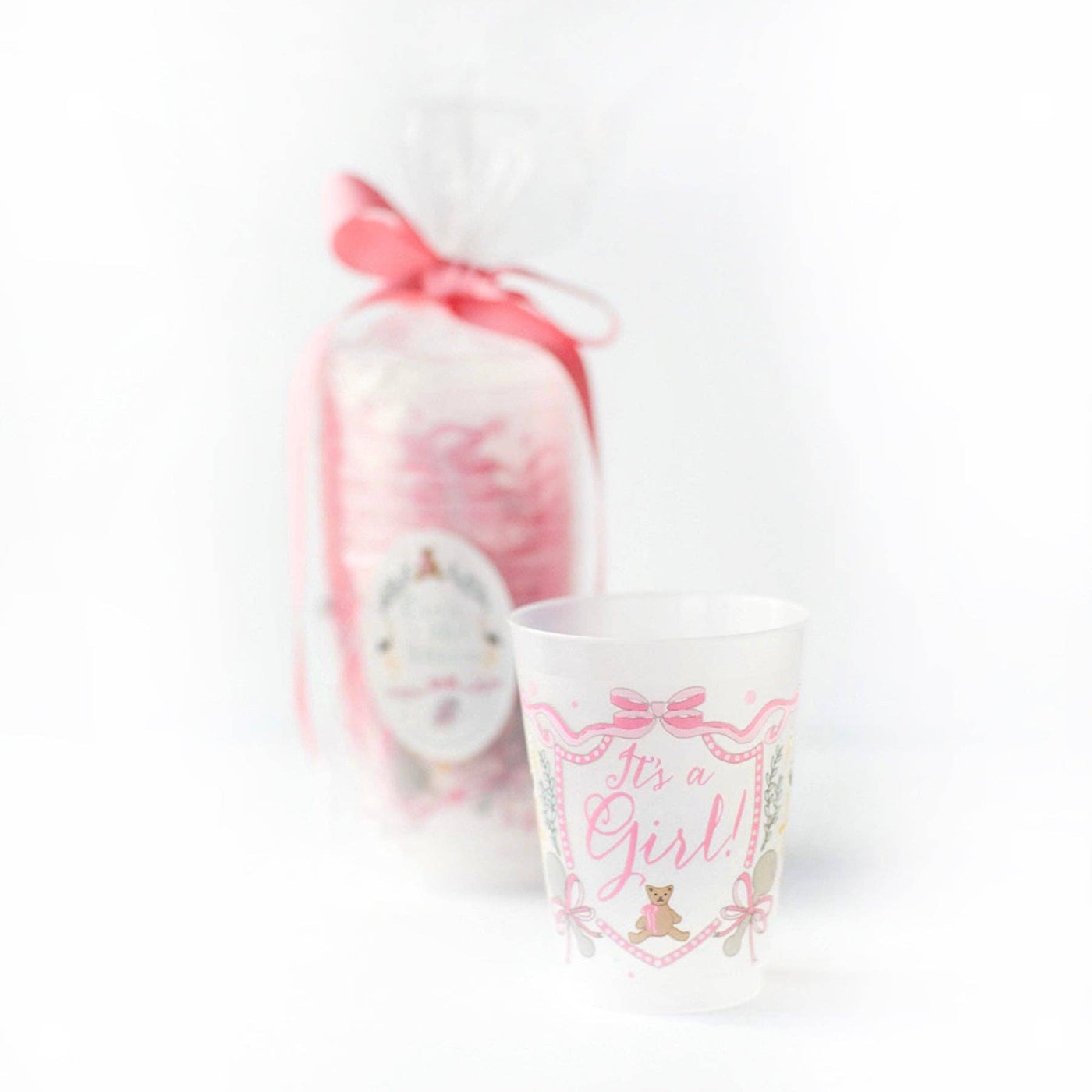"It's A Girl" Frosted Cup Set