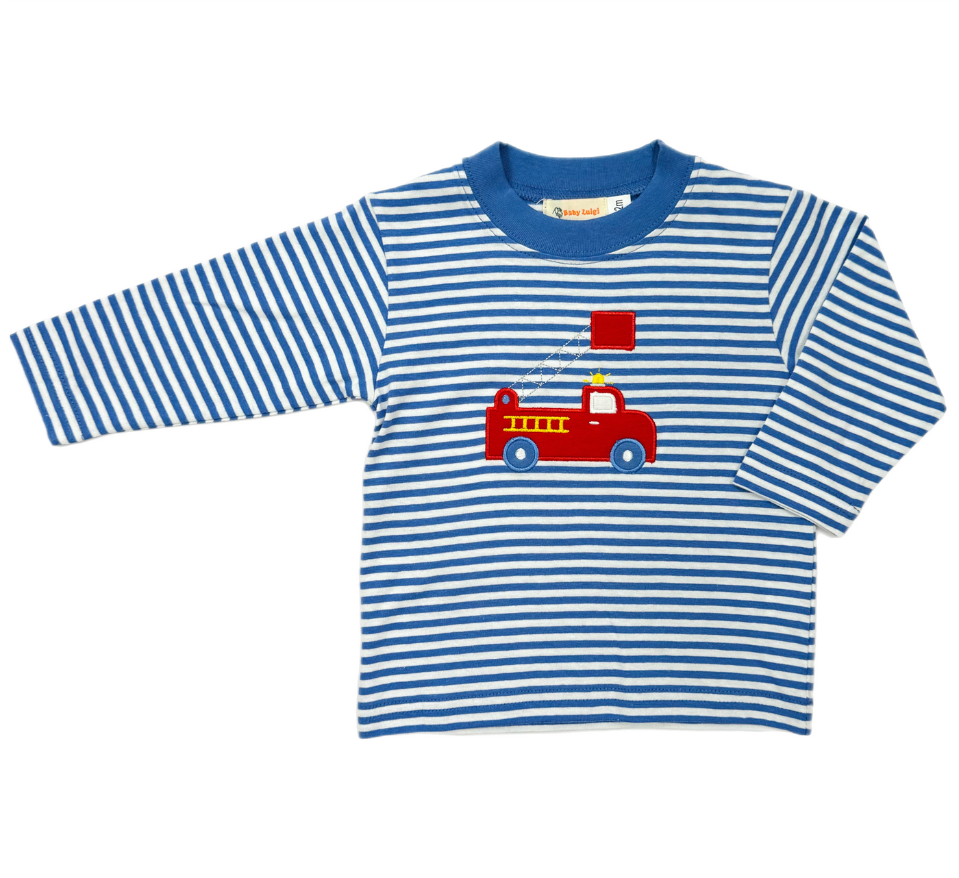 L/S Navy Stripe Fire Truck Shirt