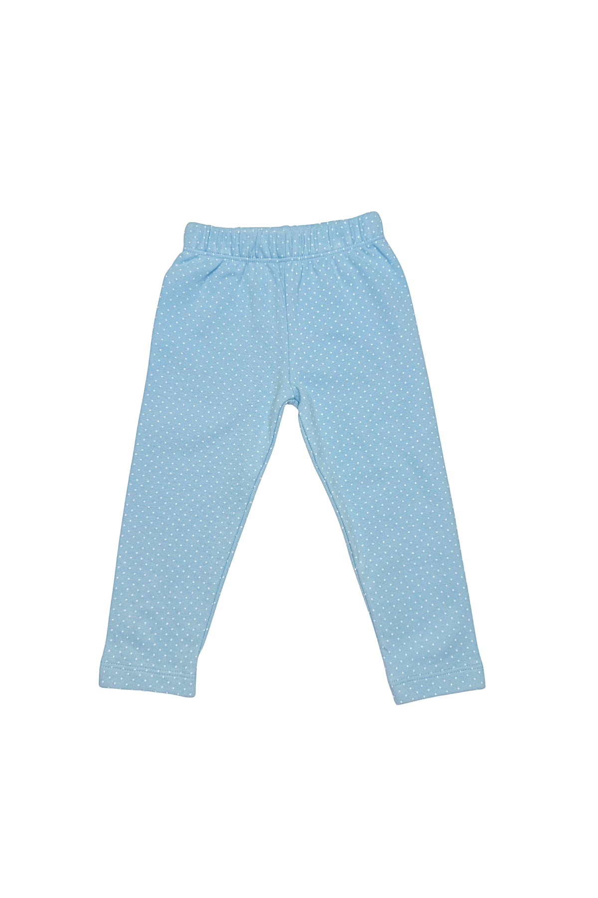 Polka Dot Leggings - Sky Blue w/ White