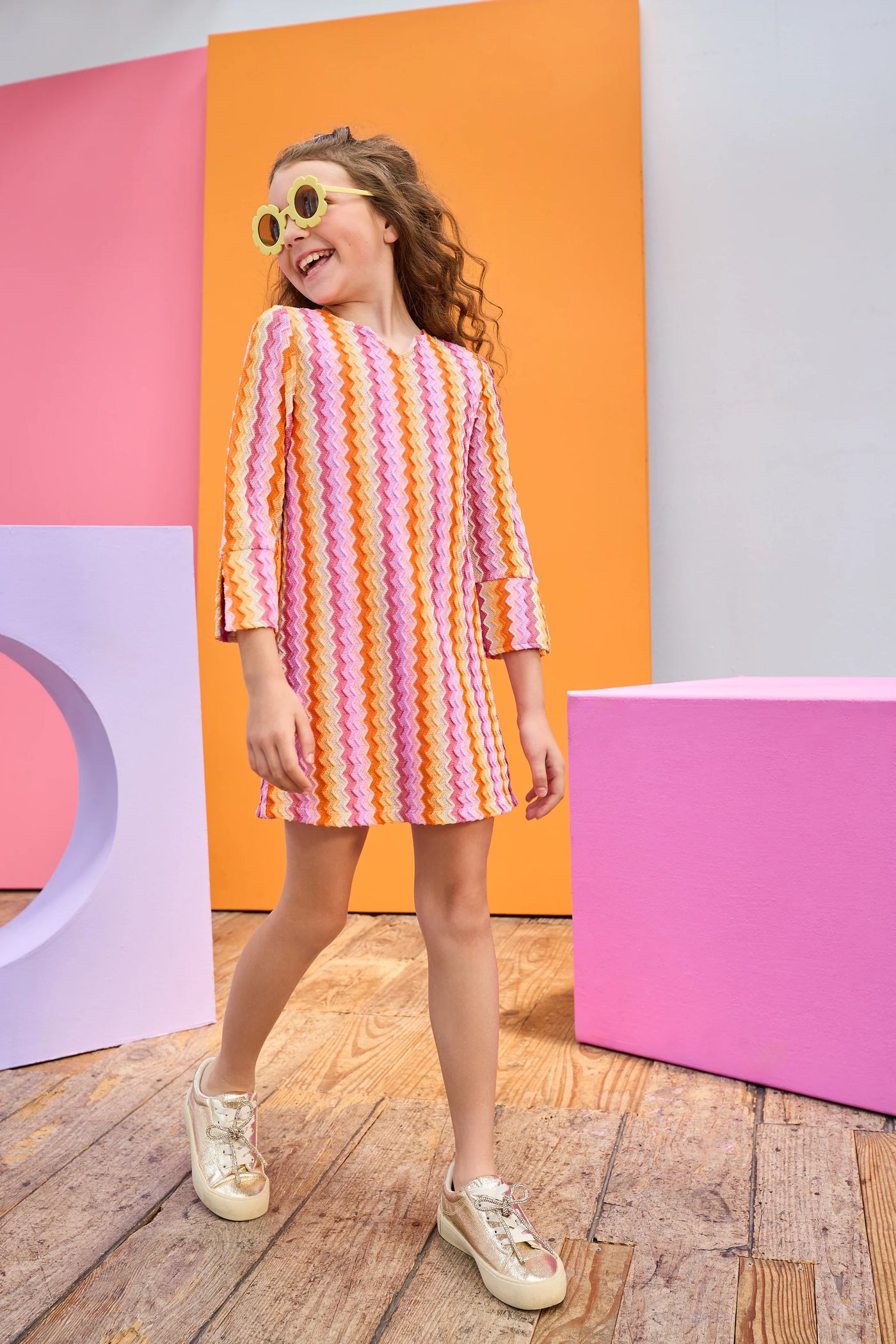 Natalie Dress - Milan Multi Zig Zag