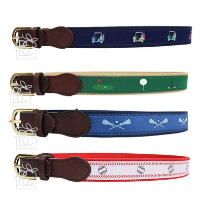 SPORT RIBBON BELTS WITH LEATHER ENDINGS: Golf Cart