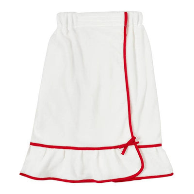 Spa Wrap - White with Red Trim