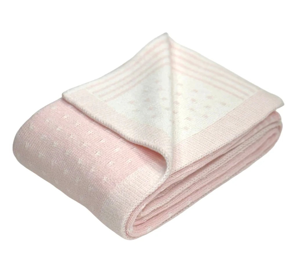 Pin Dot Blanket - Pink/White 28x36