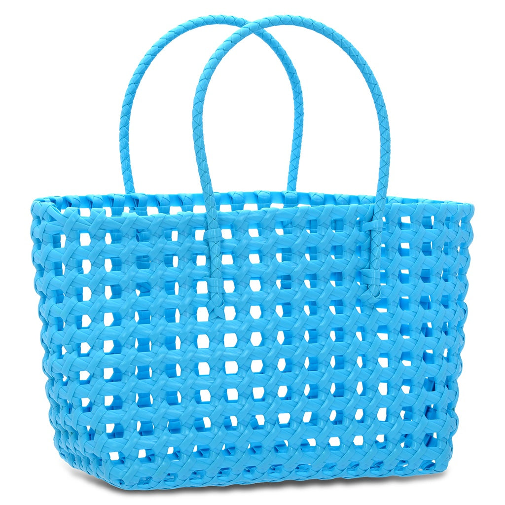 Large Blue Woven Tote Bag